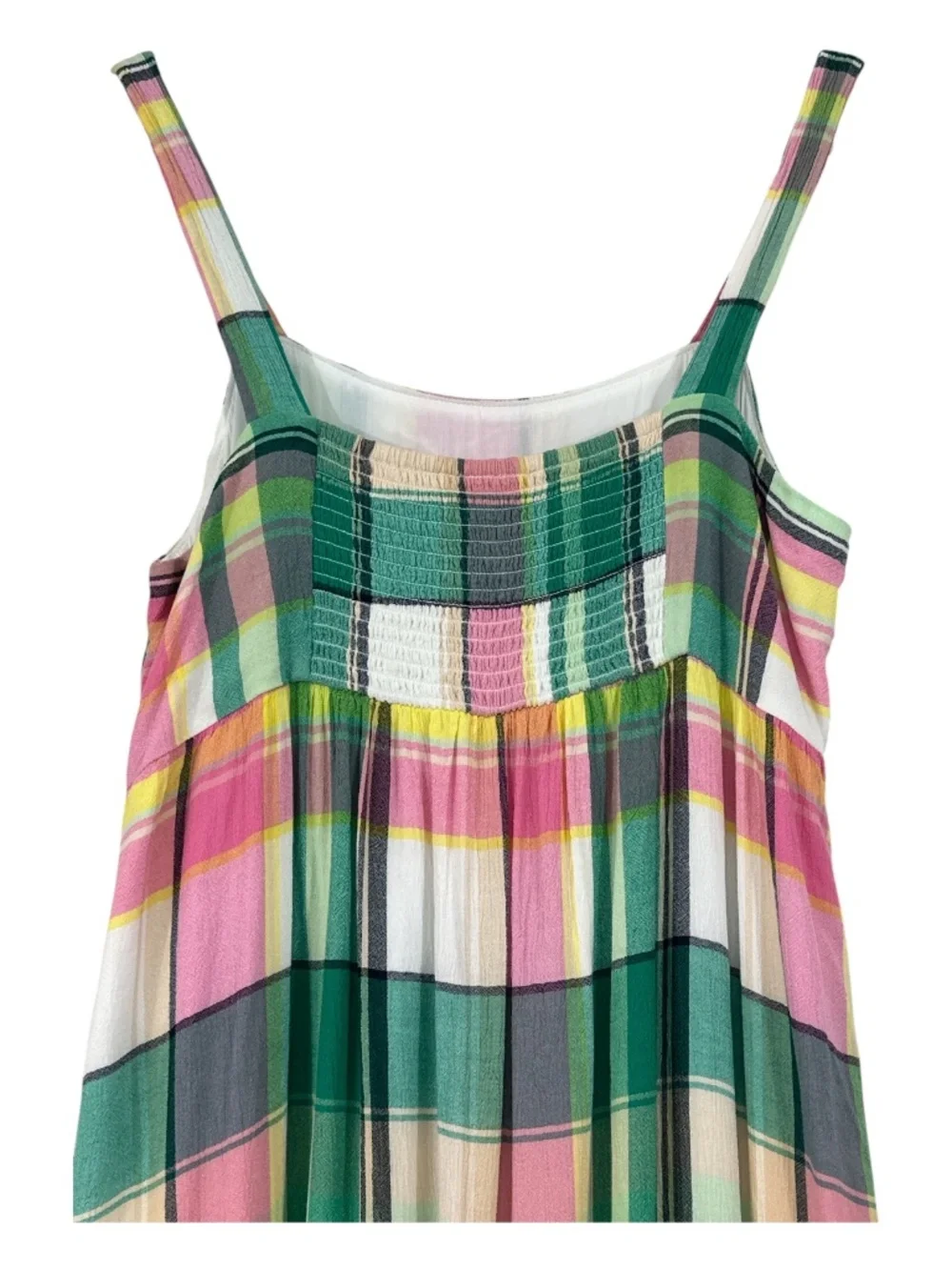 LOFT Plaid Gauze Tiered Maxi Dress Pockets Petites LP - Picture 6 of 11